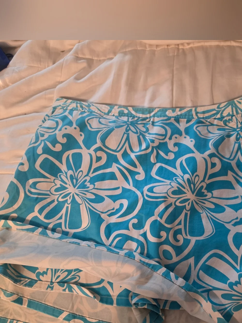 Valerie Stevens Turquoise & White Floral Skort 16 - Picture 3 of 8